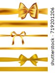 set of golden bows on white.... | Shutterstock .eps vector #719201206