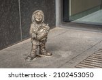 Small photo of Wroclaw, Poland - Aug 21, 2019: Dr. Basia Medic dwarf - since 2005 hundreds of wroclaw dwarf figurines appeared in the city - Wroclaw, Poland