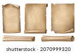 set of ancient paper or... | Shutterstock .eps vector #2070999320