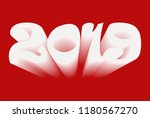 year 2019 on red background. | Shutterstock .eps vector #1180567270