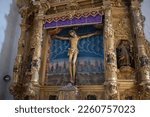 Small photo of Villegas, Burgos, Spain. February 10, 2023. Interior of the Gothic church of Villegas, Burgos, Spain.