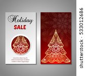 set of stylized christmas tree... | Shutterstock .eps vector #533012686