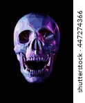 Laugh Purple Skull In Low Poly...