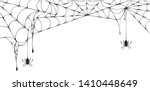 halloween spiderweb border with ... | Shutterstock .eps vector #1410448649