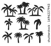 hand drawn tropical trees... | Shutterstock .eps vector #1696227943