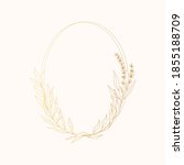hand drawn oval floral wreath... | Shutterstock .eps vector #1855188709
