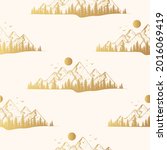 seamless pattern with golden... | Shutterstock .eps vector #2016069419