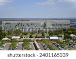 Small photo of Brasilia, Federal District, Brazil, September 13, 2023: View of the Annex IV parking lot and the STJ (Supreme Court of Justice) building seen from the back