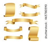 golden ribbon set | Shutterstock .eps vector #465780590