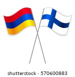 armenian and finnish crossed... | Shutterstock .eps vector #570600883