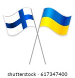 finnish and ukrainian crossed... | Shutterstock .eps vector #617347400