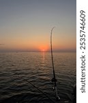 Lake Erie fishing during the sunset