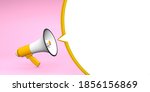 yellow megaphone on a pink... | Shutterstock . vector #1856156869