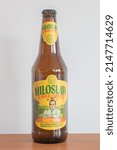Small photo of Pruszcz Gdanski, Poland - April 18, 2022: Miloslaw and Maklowicz Arcy IPA beer. Robert Maklowicz promoter of the Polish cuisine.