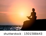 Yoga Meditation Silhouette...