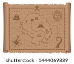 pirate treasure map vector... | Shutterstock .eps vector #1444069889