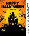  halloween silhouette... | Shutterstock .eps vector #1484020376