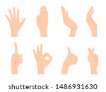 female hand gesture  hand sign  ... | Shutterstock .eps vector #1486931630