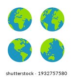 simplified earth globe vector... | Shutterstock .eps vector #1932757580