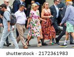 Small photo of Madrid, Spain-June 27, 2022: The first lady of the United States, Jill Biden walks through Madrid accompanied by her granddaughters Maisy and Finnegan. Jill Biden is shopping in Madrid. NATO Summit.