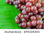 Bunch Of Red Grapes   Isolated...