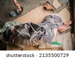 Old Man Beggar Homeless Wears...