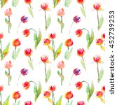 tulips pattern | Shutterstock . vector #452739253