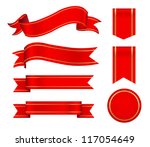 red ribbons set | Shutterstock .eps vector #117054649