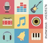 retro music icons | Shutterstock .eps vector #142325176