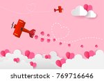 helicopter on the sky and heart ... | Shutterstock .eps vector #769716646