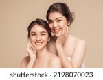 Two asian woman with beauty...