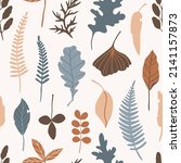 simple leaves autumn seamless... | Shutterstock .eps vector #2141157873