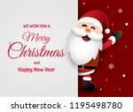 paper art  craft style of santa ... | Shutterstock .eps vector #1195498780