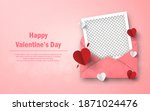 heart shape paper and blank... | Shutterstock .eps vector #1871024476