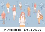 group of unhappy people wearing ... | Shutterstock .eps vector #1757164193