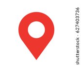 Map pin flat design style modern icon. Simple red pointer minimal vector symbol. Marker sign.