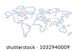 world map outline vector | Shutterstock .eps vector #1032940009