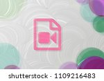 pink file video icon on the... | Shutterstock . vector #1109216483