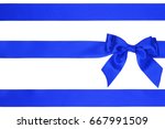 gift blue bow with three... | Shutterstock . vector #667991509