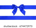 gift blue ribbon bow with... | Shutterstock . vector #674472973