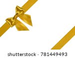 set of elegant golden satin... | Shutterstock . vector #781449493