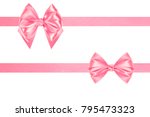 two beautiful silk pink ribbon... | Shutterstock . vector #795473323