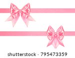 two christmas satin pink ribbon ... | Shutterstock . vector #795473359