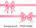 two beautiful satin pink ribbon ... | Shutterstock . vector #795473380