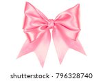shiny pink satin ribbon bow... | Shutterstock . vector #796328740