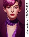 Girl Woman Portrait Purple...