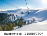 Winter landscape in Romania, Transalpina ski resort, Carpathians