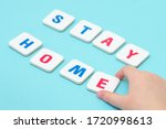 child hand is making word stay... | Shutterstock . vector #1720998613