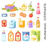 baby food vector child healthy... | Shutterstock .eps vector #1192916476