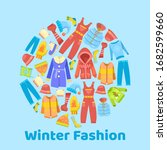 warm winter fashion and woolies ... | Shutterstock .eps vector #1682599660